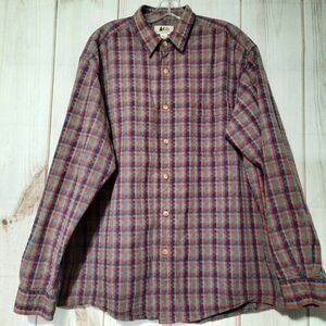 Rei Shirt Men's Size Large‎ Multicolor Flannel Button Up Long Sleeve Collared